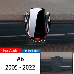 Wireless Charger Car Phone Holder Mount Stand For Audi A6 C6 C7 C8 2008-2022 Adjustable GPS Navigation Mobile Bracket Interior