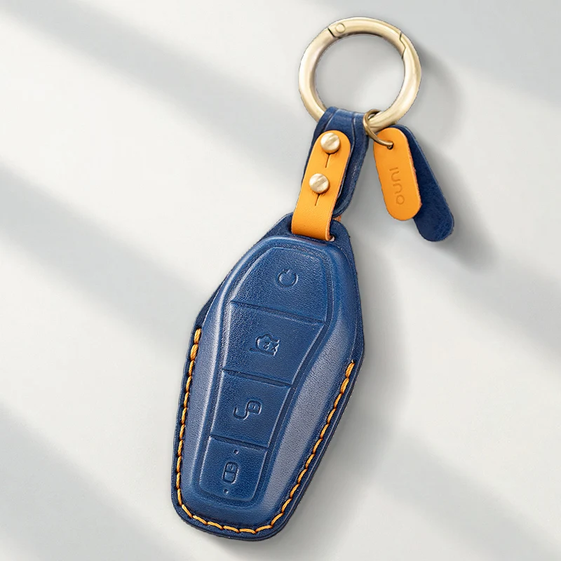 

Genuine leather Protector For BYD DM Qin Seal Dolphin Song Plus Atto 3 Han EV Tang Key Case Cover Fob