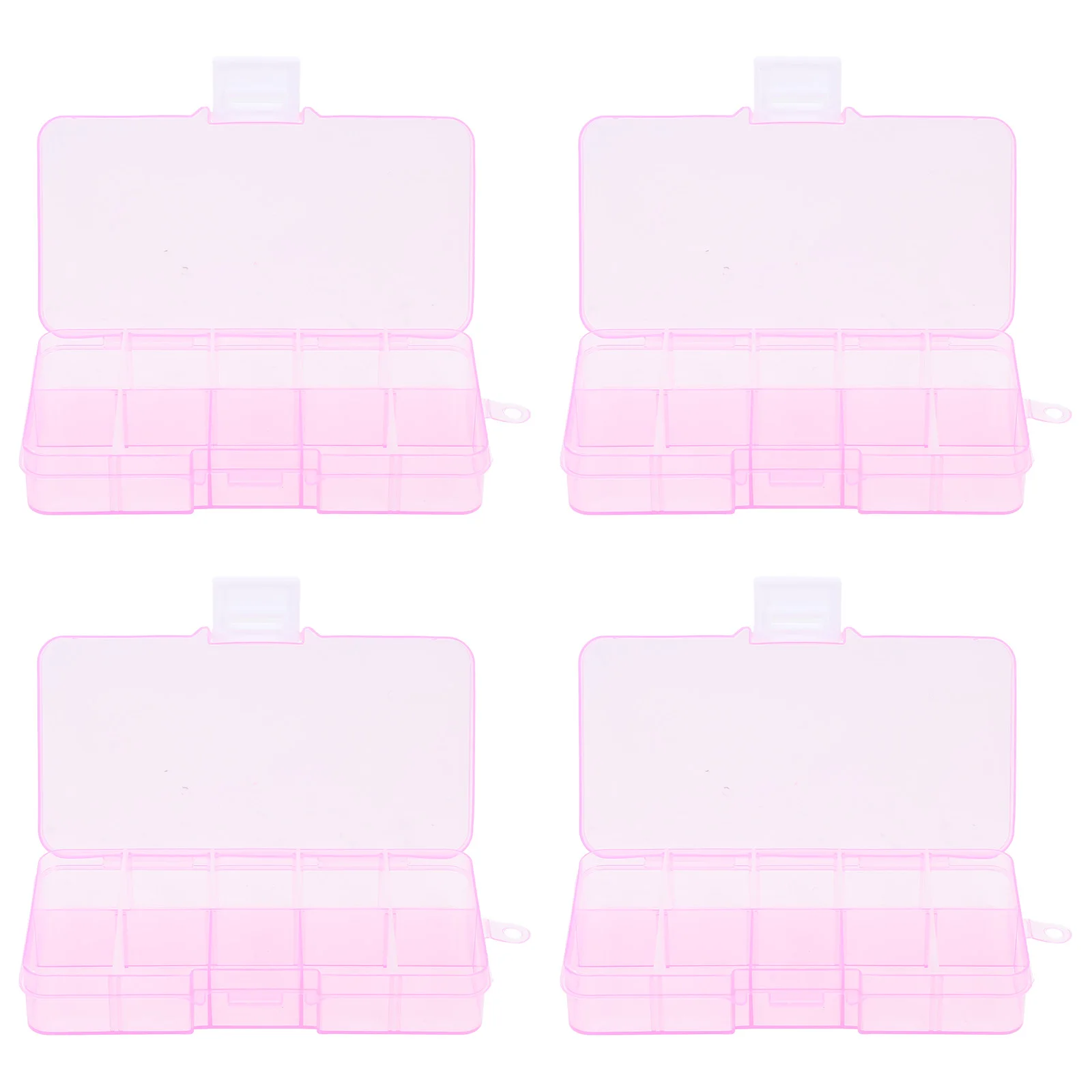 

4pcs Transparent Storage Box Plastic Organizer Pp Material Beads Jewelry Hardware Screws Small Parts Divider Mini Clear