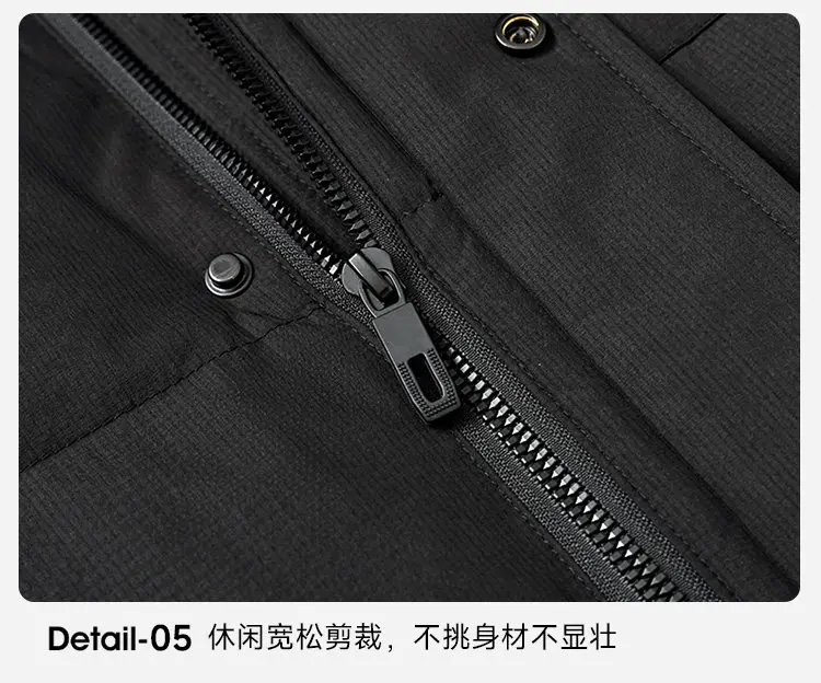 2026 Winter Herren Casual Warme Kapuzen-Daunenjacke Streetwear Oberbekleidung mit abnehmbarer Kapuze, lockere, dicke, wattierte Jacke – Detail 18