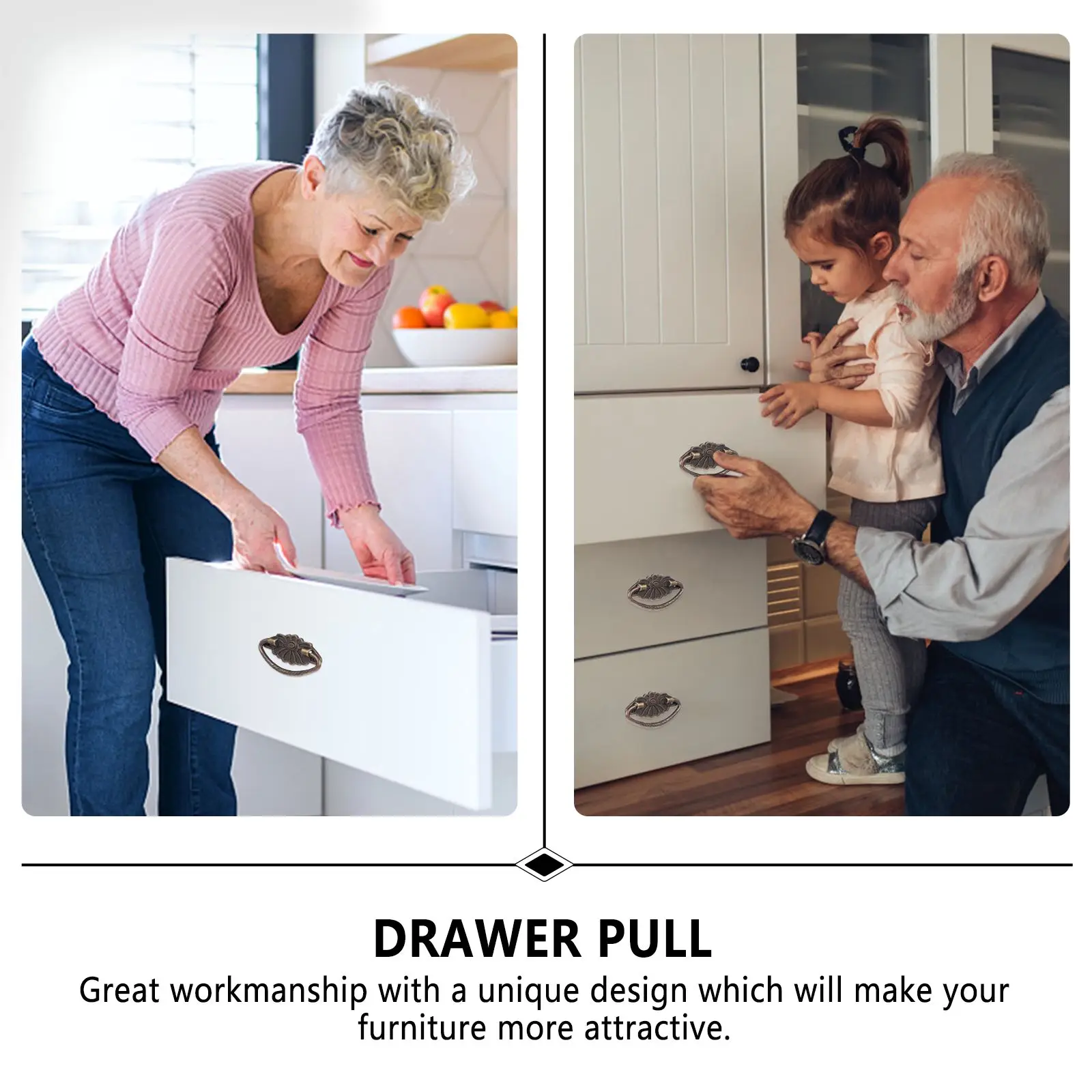 

4pcs Alloy Drawer Pulls Retro Durable Handles For Cupboard Door Furniture Replacement Decorative Drawers Pull Handle