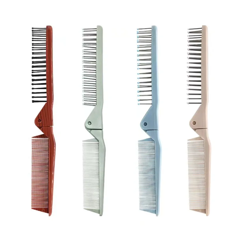 Peigne à cheveux de voyage portable, poignées, brosse à cheveux, brosses pliables, peigne de massage, outils de coiffage anti-leges, 1PC