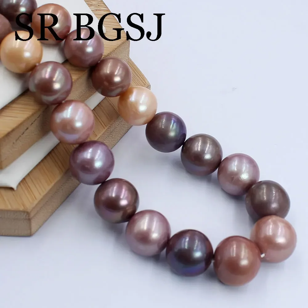

14-18mm 2025 Hot Style New Fashion Edison Natural Round Mixed Freshwater Pearl Jewelry DIY Beads Strand 16"