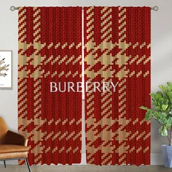 Burberryes Modern Living Room Curtains for Camera Tulle for Bedroom Partition Shades Kitchen Curtains 2 Pieces Window Curtain