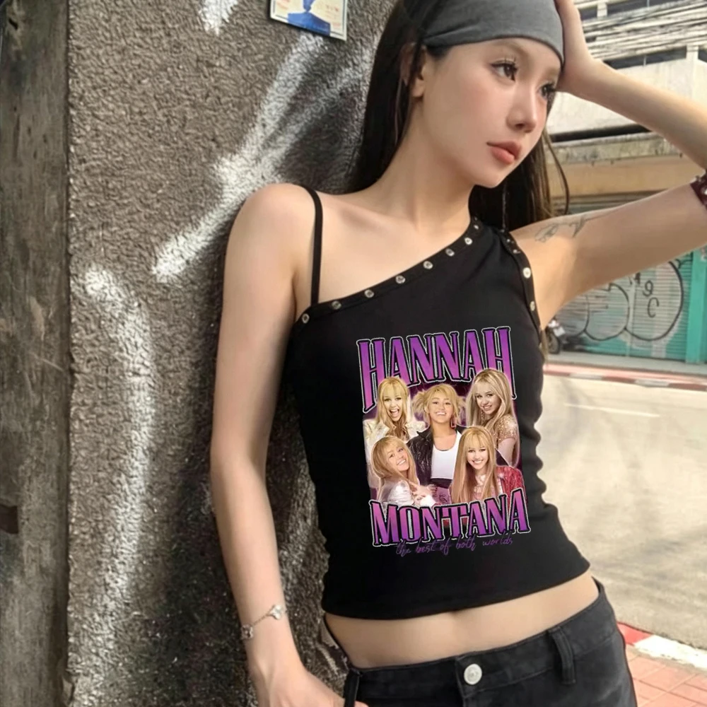 Hannah Montana crop top shoujo alternative  party funny vintage t shirt clearance sales cheap anime korean fashion baddie