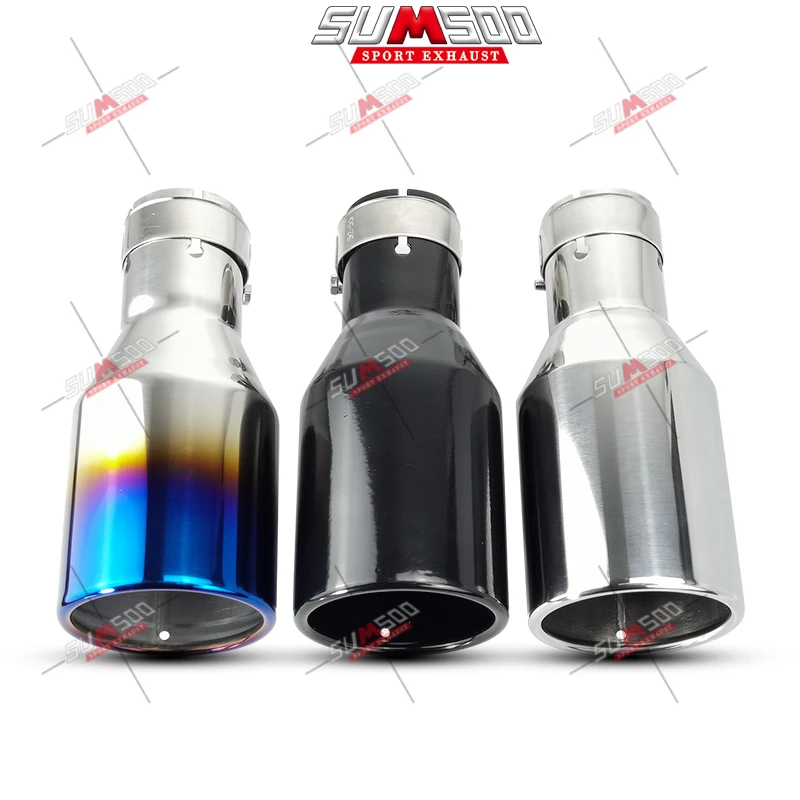Genuine SUMSOO1PCS Top Quality 304Stainless  bunrt blue silver black Newest Style Stainless Steel Car Exhaust Tip for VW AUDI