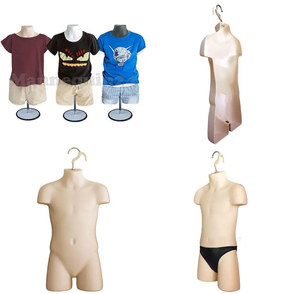 

Stackable Hollow Back Child Mannequin Set of 3, Adjustable for T-Shirts, Dresses, and Counter Displays, Sizes 5T-7