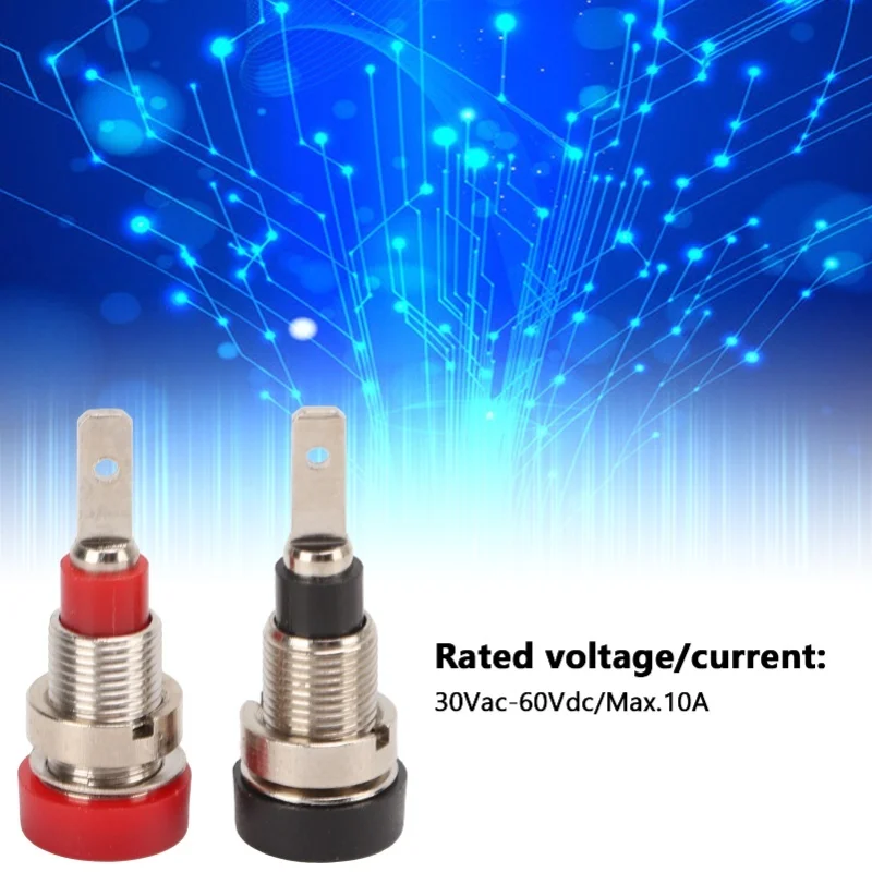 Panel terminal Red and Black 5 sets sell all copper high quality 2mm banana socket J.40004 2mm panel socket panel opening 8mm