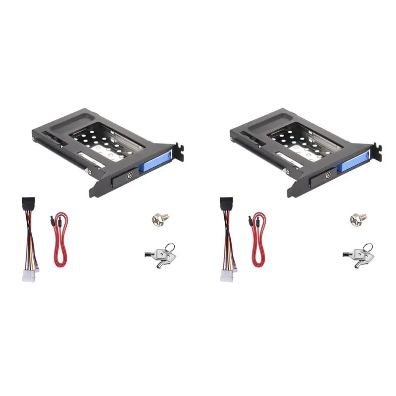 Efficient 2X Aluminum Alloy PCI Slot Mobile Rack Support 2.5 Inch SATA HDD SSD For PC Expansion Slot SATA3 6Gbps Connector Hotsw