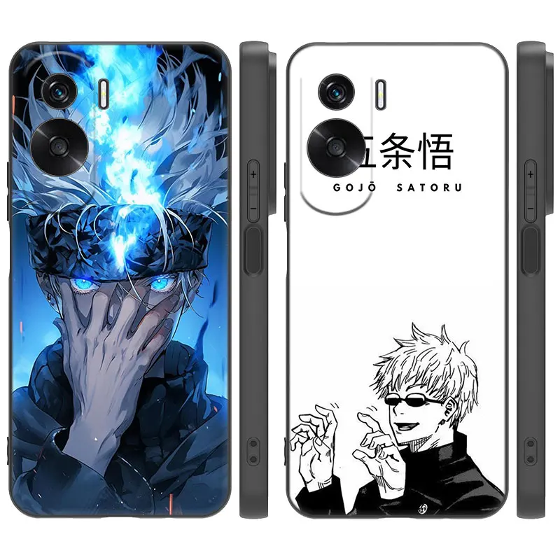 Anime Satoru Gojo Cartoon Cover Black Phone Case For Honor X5 Plus X6 X7 X8 X6A X6S X7A X8A X9A X9B 70 90 Lite X30i X40i X50i 5G