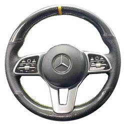For Mercedes Benz A Class 2019-2020 GLC GLB 2020 CLS 2018-2020 Hand Stitched carbon fibre Genuine Leather Steering Wheel Cover