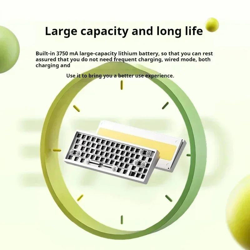 Weikav Lucky65 Kit Keyboard Mekanikal Bluetooth, Kit Keyboard Gaming 3Mode nirkabel dengan aluminium Aloi RGB Gasket PC kantor Gamer