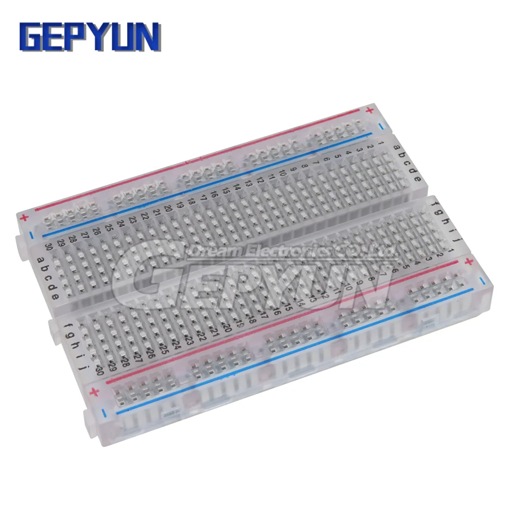 400 holes Solderless PCB Breadboard Solderless Test Protoboard DIY breadboard Transparent