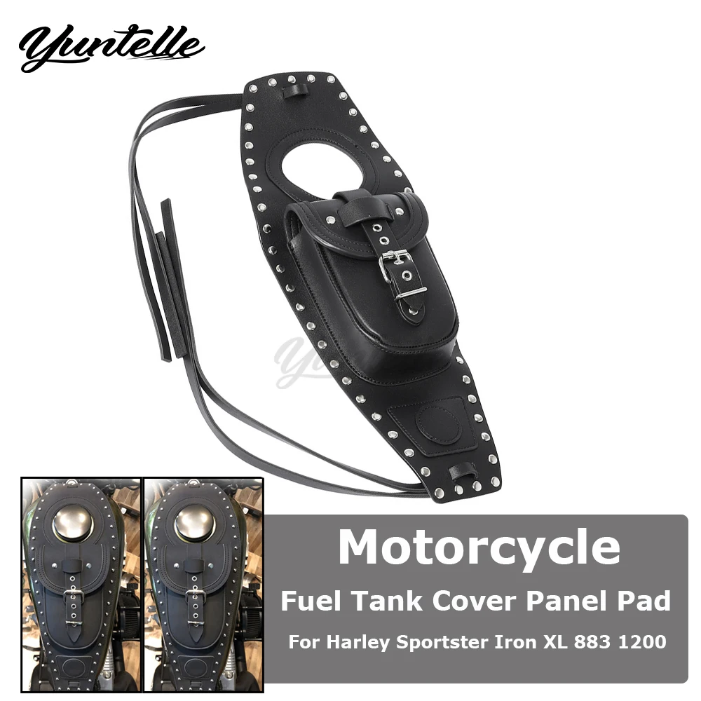 

PU Leather Fuel Tank Cover Panel Pad Bib Bag Pouch For Harley Sportster Dyna Iron XL 883 1200 1000 XL1200 Motorcycle Accessories