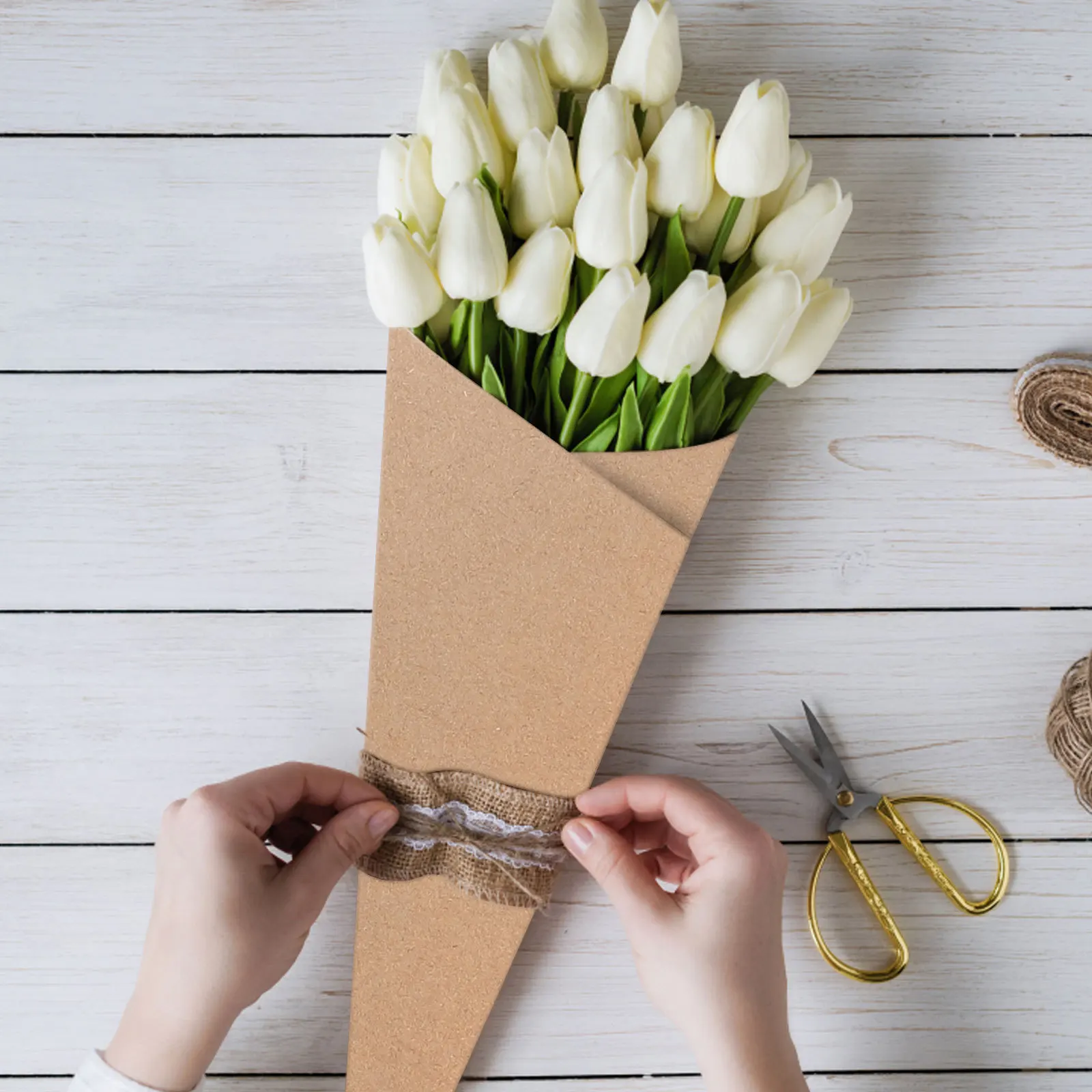 1 لفة براون كرافت لفة لتقوم بها بنفسك ورق الحرف اليدوية لتغليف الهدايا زهرة التعبئة والتغليف الحرفية ديكور باقة ورق التعبئة #5