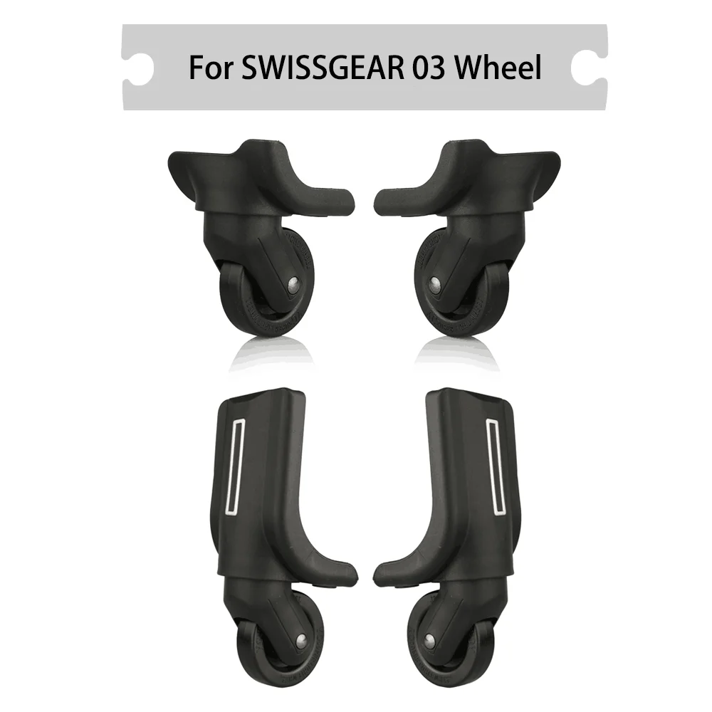 For SWISSGEAR 03 Universal Wheel Black Replacement Suitcase Rotating Silent Smooth Shock Absorbing Wheel Accessories Wheels