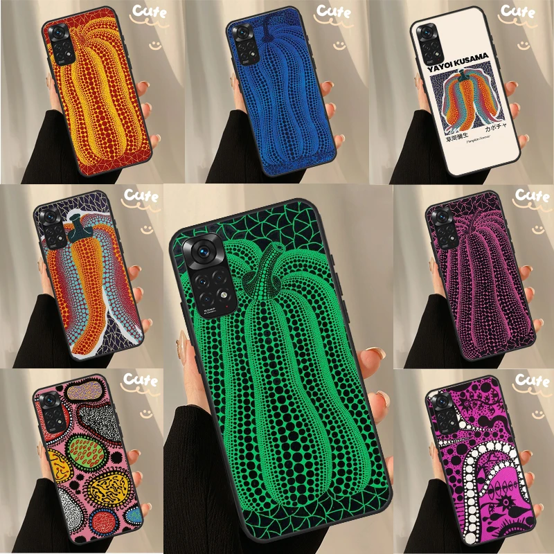 Yayoi Kusama Pumpkin Art Case For Xiaomi Redmi Note 10 11 8 9 12 Pro Redmi Note 12S 11S 10S 9S 9C 10C 10A 12C Coque