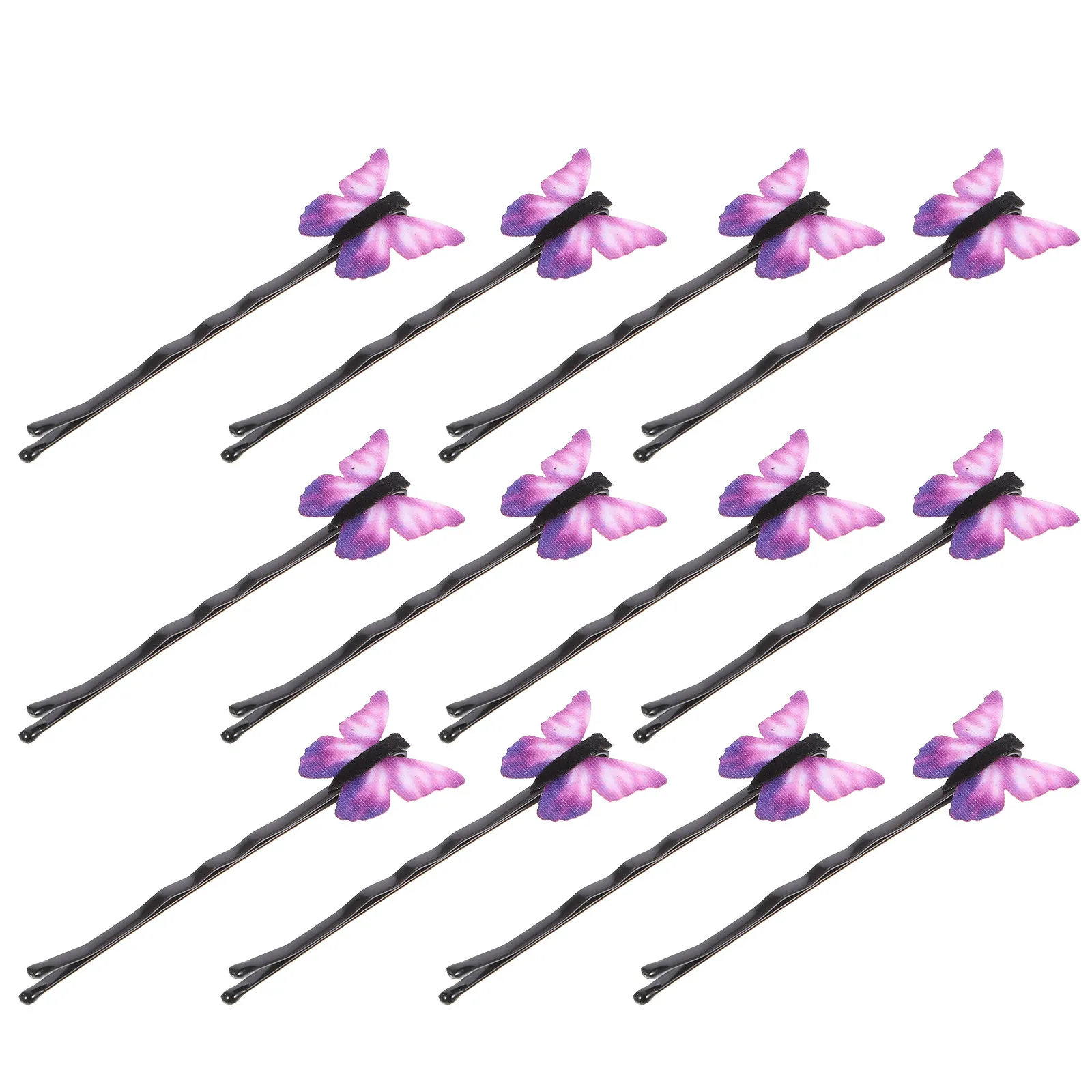 

12 Pcs Wedding Hair Accessories Butterfly Barrettes Cute Clips Butterflies for Women Purple
