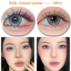Duoxiu 10Pcs Daily Natural Contact Lenses Disposable with Myopia Correction Glasses Student Myopia Colored Lenses Fast Shipping