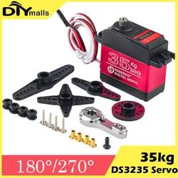 DS3235 35kg Digital Servo High Torque Full Metal Gear 180/270° IP66 Waterproof for 1:8 1:10 1:12 RC Car Crawler Vehicle Robot