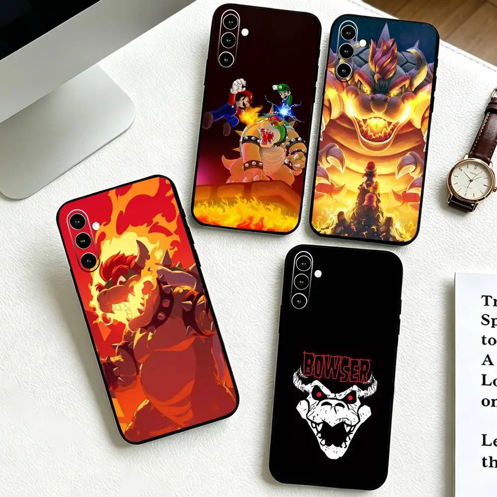 For Game Role Bowser  Phone Case For Samsung Galaxy A73,A72,A71,A70,A53,A52,A51,Soft Silicone Black Cover