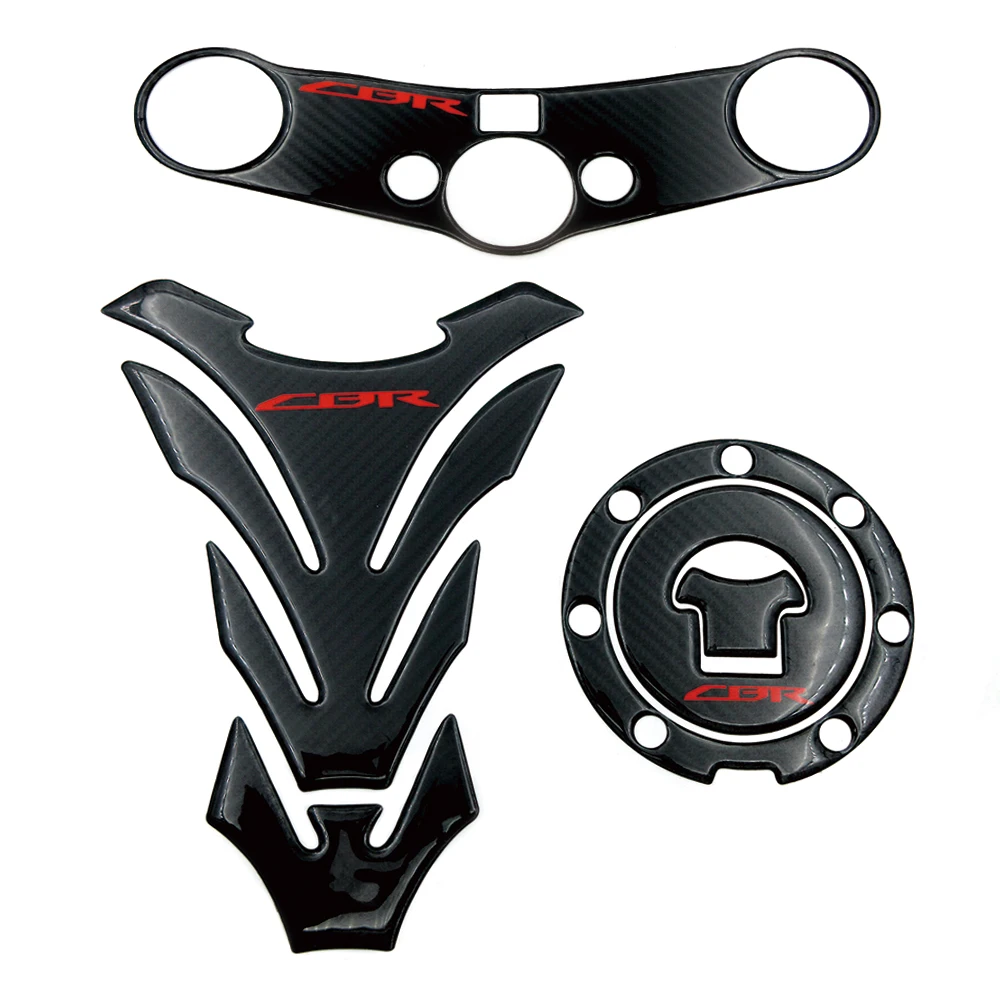 

3d-наклейки из углеродного волокна для защиты мотоцикла, наклейки для газового топливного бака, наклейки с тройным зажимом для Honda CBR600RR CBR 600 RR 2007-2016