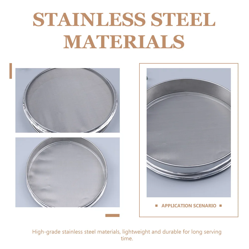 

Stainless Steel Sieve Fine Mesh Screens Large Kitchen Strainers Screen Pollen Sifter Reusable Garden Tools