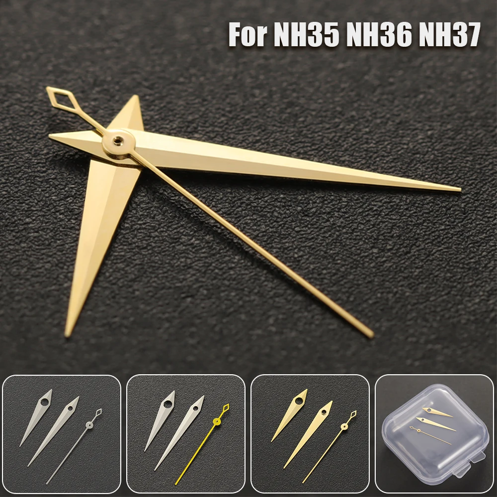 Needles Pointer 14*18*19mm Gold Silver Cocktails Watch Hands for NH35/NH36/4R/7S Movement NH37 Hands Watches Pointers