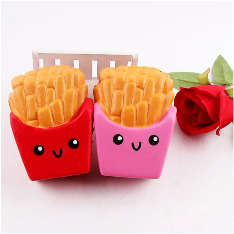 Q0KB French Fries Scented Slow Rising Stress Relief Squeeze Hand Toy Jumbo Kids Gift