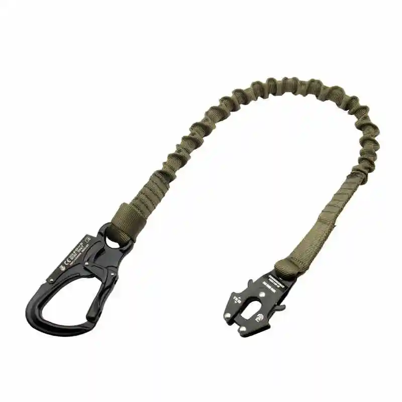 Tactical Personal Retention Lanyard D Buckle Quick Release Elastic Safety Rope Double Head Hanging Buckle CE Certification