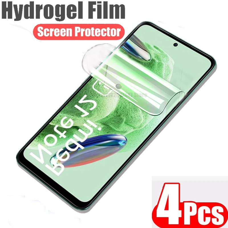 

4Pcs Hydrogel Film Full Cover For Xiaomi Redmi Note 12 Pro 12S Screen Protector Redmi 12 12C 4G Note 12 Pro Plus Speed 12 Turbo