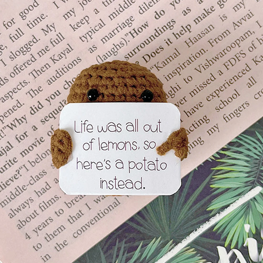 

Cute Potato Hand-Stitched Positive Potato Doll for Birthday Party Office Decoration Good Luck Gifts for Kids Adults