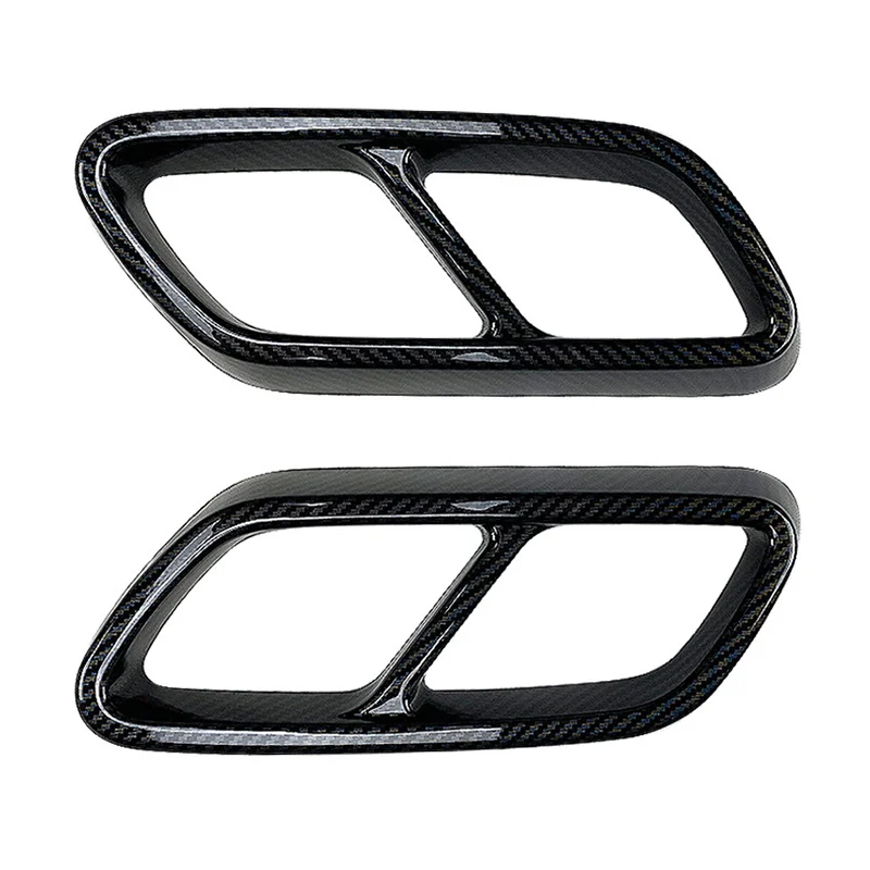 

Exhaust Pipe Cover Trim Decoration For Mercedes Benz C Class Klass W206 C300 C220d C200 2022 Year Tail Throat Black Carbon Fibre