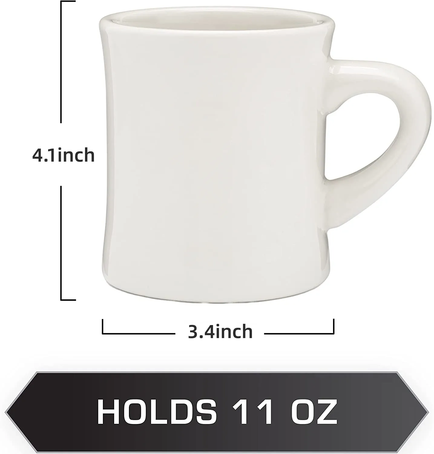 Y-11oz Retro Cream White Ceramic Coffee Mug Custom Logo Restaurant Coffee Mug