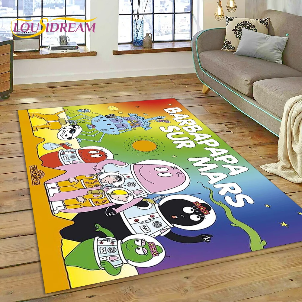 

3D Cartoon Les Barbapapa Family HD Rug Carpet for Living Room Bedroom Home Decor,Floor Mat Non-slip Decoration for Sofa Kid Gift