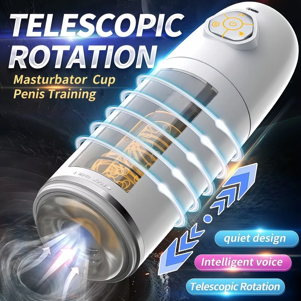 Automatic Male Masturbator Telescopic Rotating Adult Masturbator Cup Penis Pump Vibrator Thrusting Blowjob Sex Toys for Man - view 3