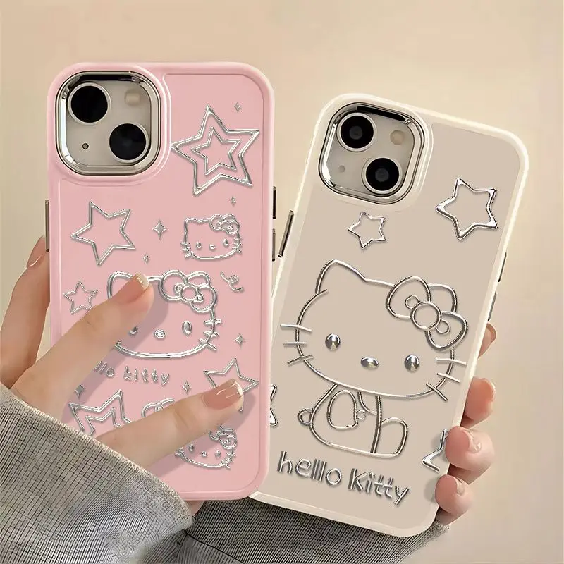 Sanrio Lovely Hello Kitty Phone Case For iphone 16 15 14 13 PROMAX 11 12 13 PRO XR XS 7 8 PLUS Y2k Baseball Cat Anti Drop Covers