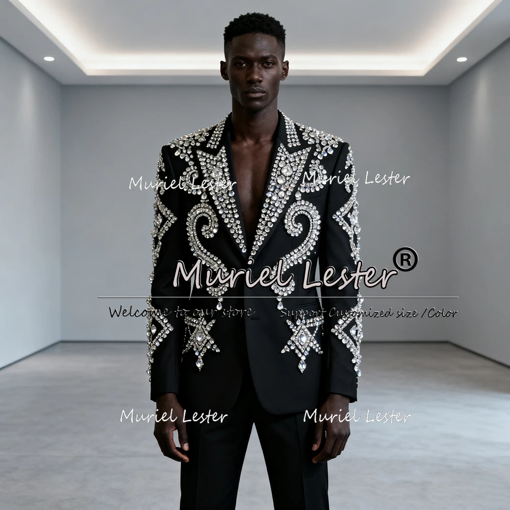 

Роскошные ювелирные изделия, костюмы с камнями, мужские комплекты из 2 предметов, уникальный дизайн, пиджаки для выпускного вечера из бисера, индивидуальные смокинги для жениха, формальный прием 2026