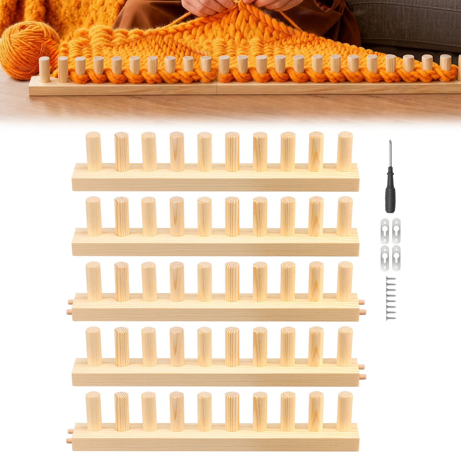 

76.77in Chunky Yarn Blanket Frame Adjustable Size Hand Knitting Kit Easy to Handle for Cozy Handmade Blanket Ideal for DIY Craft