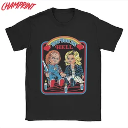 Chucky See You In Hell T Shirts for Men Pure Cotton Novelty T-Shirts Round Collar Tee Shirt Short Sleeve Clothes Party
