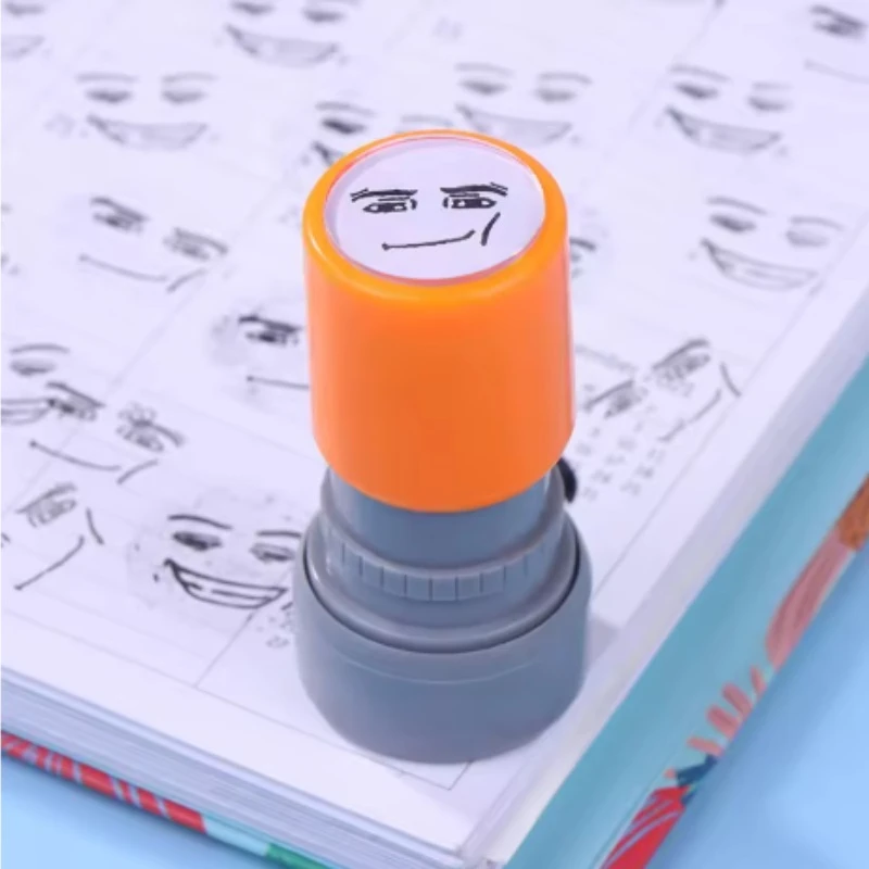 Cartoon Characters Funny Expressions Photosensitive Seal Peripheral Handbook Ink Stamp Interesting Anime Action Children Toys view 4