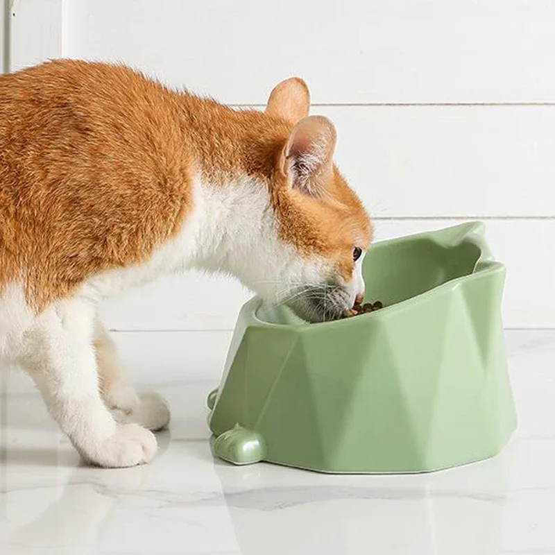 Creative Ceramic Protection for Cervical Spine Anti Tipping High Legged Food Bowl Pet Supplies Water Bowl Dog Rice Cat 1Pc 200ml