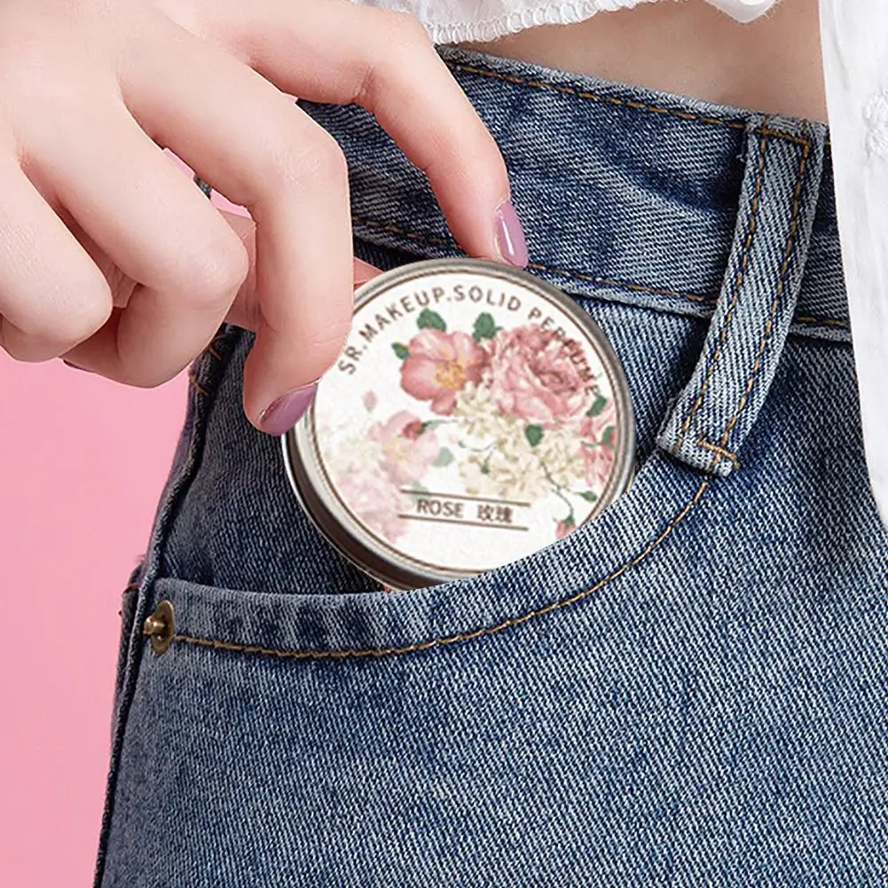 Твердые духи, стойкий натуральный аромат, женский и мужской твердый бальзам, портативный бальзам для тела, твердые духи, цветок, роза, сакура