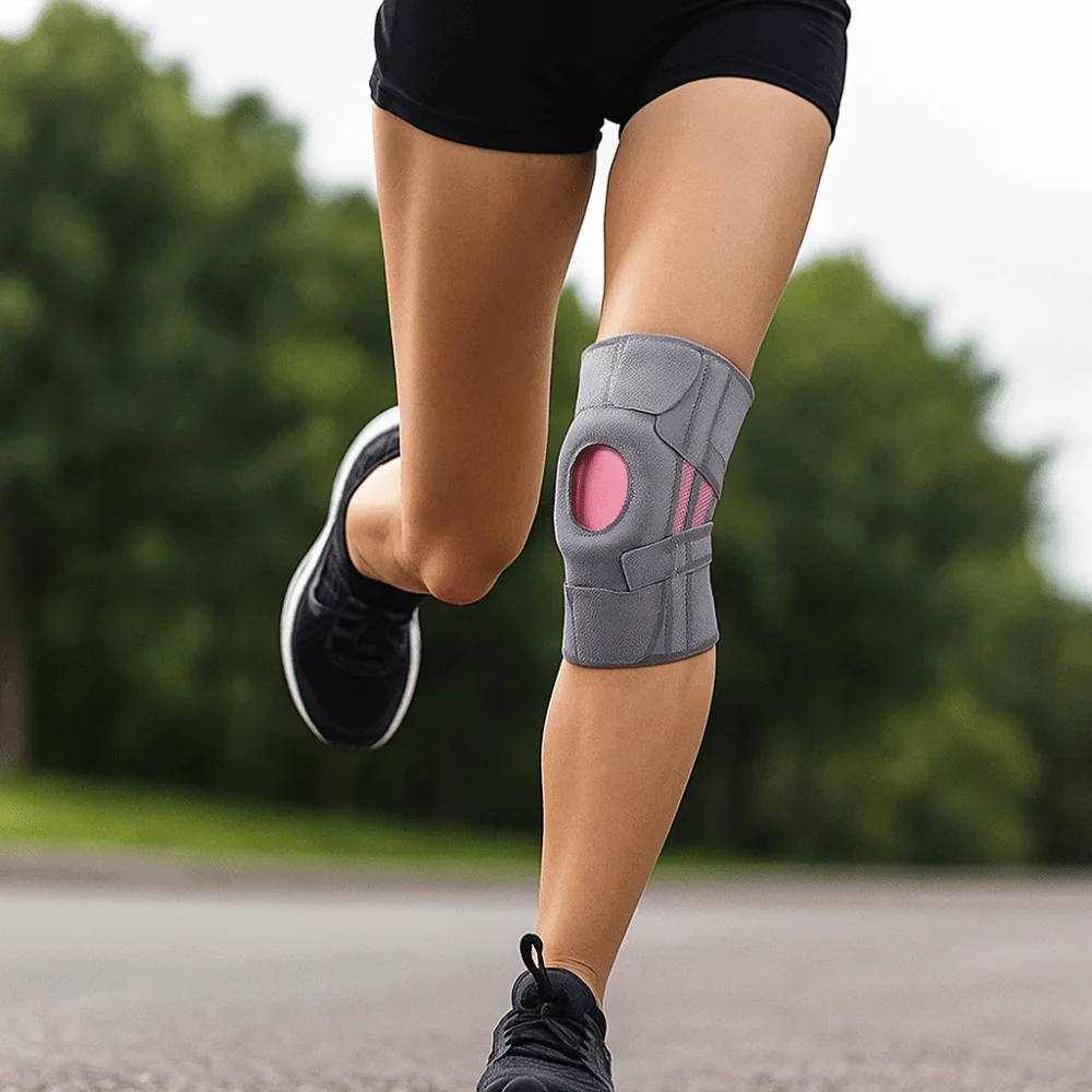 وسادة نيباد قابلة للتعديل للتخفيف الضغط وقابلة للتنفس وغير قابلة للانزلاق من السيليكون مع شريط دعم وواقي الرضفة