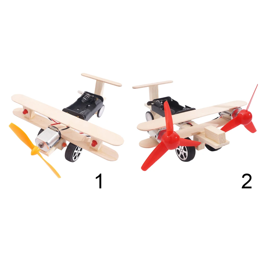 Intelligent Educational Toy DIY Assembly Plane Kit Wood Experiment Tools for Children Science Study