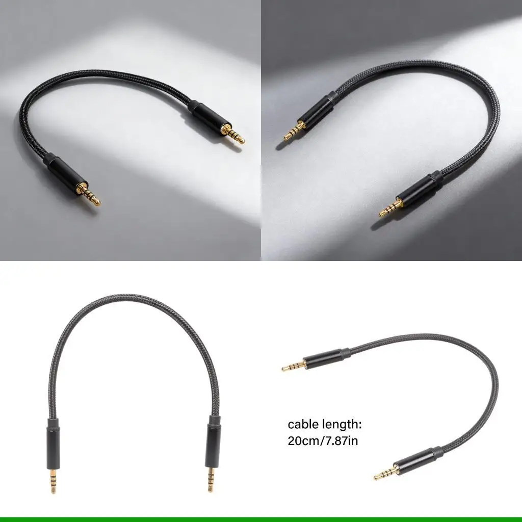 U55C Gold Plate 2.5mm Male to Male Audios Cord 4Pole Connectors Featuring Double Layer Shielding Technology for Headphone