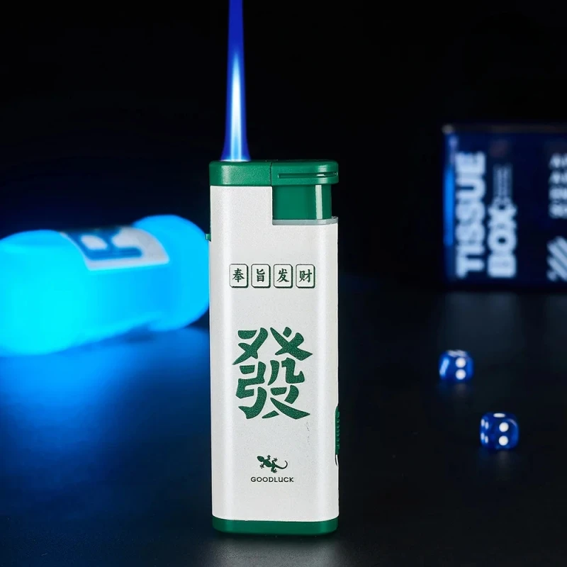 

Large Capacity Direct-Fire Windproof Blue Flame Butane Lighter, Outdoor Camping Cigarette Ignition Tool Lighting Lighters Men