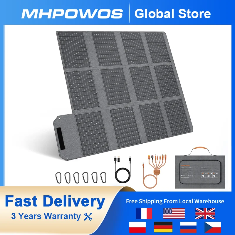 MHPOWOS 40W/80W/120W Portable Solar Panel Foldable Solar Charger For Camping Hiking Backpacking Outdoor for Mobile Phones