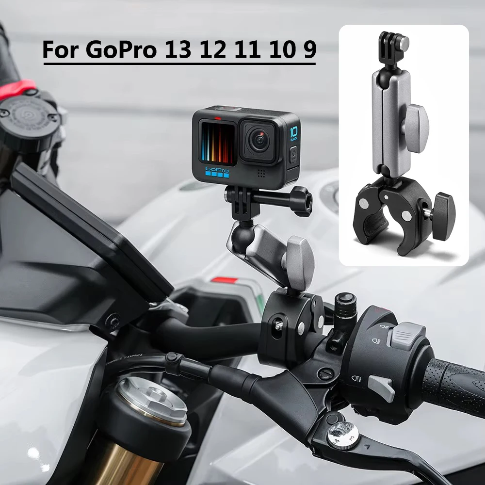 

Camera Clamp Mount Double Socket Arm 1/4"-20 Ball Head Adapter Gopro Accessories Suitable for GoPro Hero 13 DJI Action Insta360