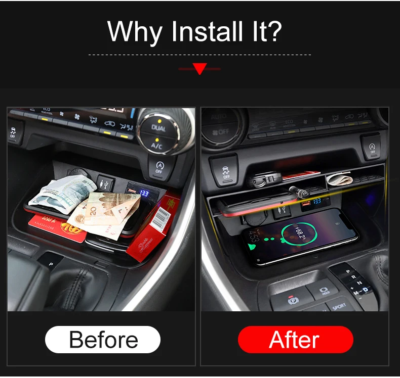 Für Toyota RAV4 XA50 2019 2020 2021 2022 2023 2024 2025 Hybrid Auto Mittelkonsole Aufbewahrungsbox Organizer Halter Zubehör – Detail 3